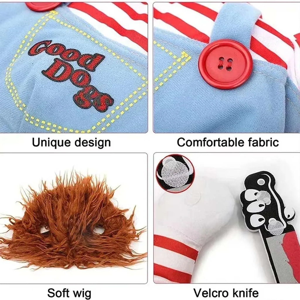 Pet Festival Funny Set Halloween Cat Dog Costumes Novelty Adjustable Pet Cosplay Clothes For Cats Medium Large Dogs Bulldog Pug