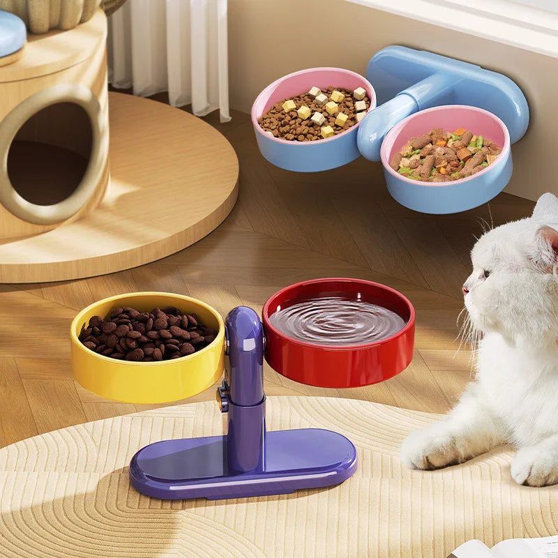 Pet supplies: Cat bowls/water bowls, dog bowls, tip-over resistant pet bowls, height adjustable.