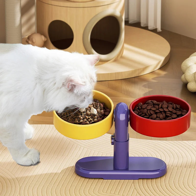 Pet supplies: Cat bowls/water bowls, dog bowls, tip-over resistant pet bowls, height adjustable.