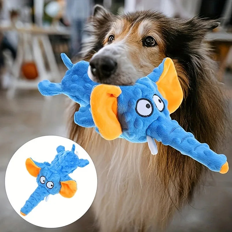 Pet Plush Chew Toy Voice Animal Shape Bite Resistant Interactive Teeth Cleaning Puzzle Toy for Dogs Cats Training Play Supplies